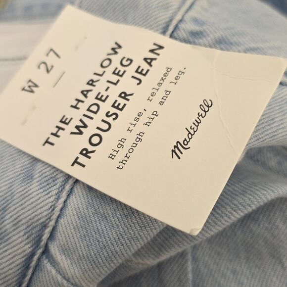 NEW Madewell The Harlow Wide-Leg Trouser Jean Light Blue Airy Denim Edition Jean - Picture 7 of 16